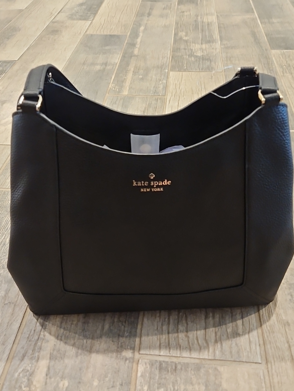 kate spade Lena Black Pebbled Leather Shoulder Bag